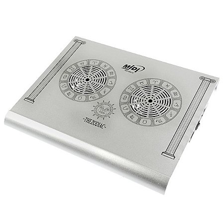 Cooler para Notebook MIDI MD-0063Z com 4 USB e 2 Ventiladores de 7 cm Prata