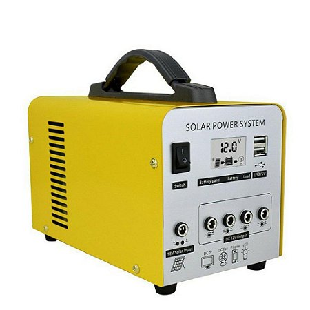 Sistema de Energia Solar Gerador Emergência Móvel Amarelo Solar Power System