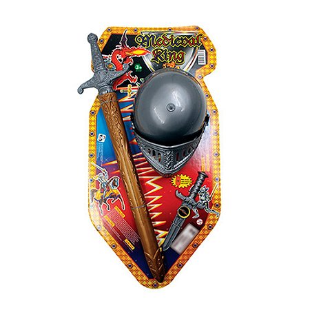 Kit Medieval King com Capacete e Espada