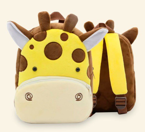 Mochila Infantil Escolar Estampada Personagens com Bolsos - Girafinha
