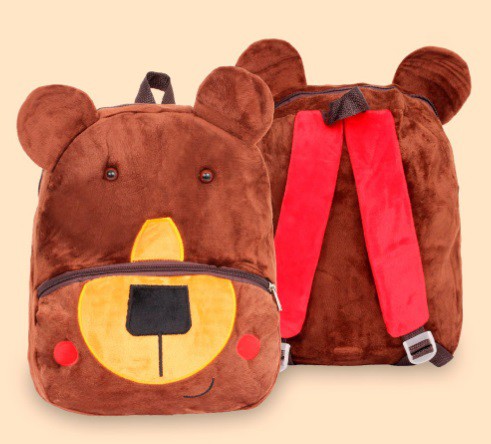 Mochila Infantil Escolar Estampada Personagens com Bolsos - Ursinho