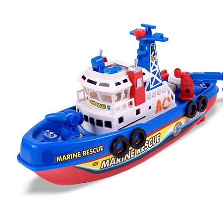 Barco Marine Resgate Fogo Modelo de Brinquedo de Educação Crianças Music Light Water Spray Elétrico