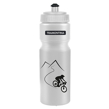 Garrafa Plástica de Água para Bicicletas 750ml Cinza Tramontina