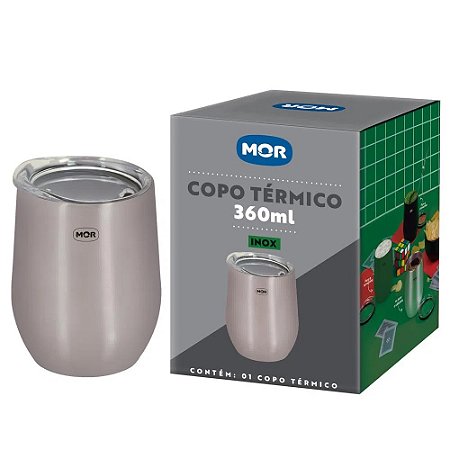 Copo Térmico 360ml Inox com Tampa MOR
