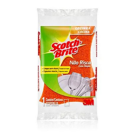 Esponja Lava Louça Multiuso Dupla Face Limpeza Delicada 110mm X 75mm X 20mm Scotch Brite 3M