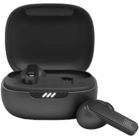 Fone de Ouvido JBL sem Fio Live Pro 2 TWS com Bluetooth e Microfone Preto