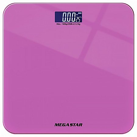 Balança Digital para Peso Corporal MEGA STAR CR3350 até 180kg Rosa