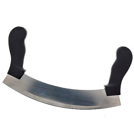 Faca de Temperos Meia Lua Aço Inox Cortador de Alho Vegetais Ergonômica