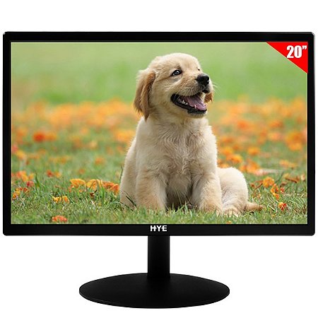 Monitor HYE HY20WFNC de 20" HD 16:10 60Hz 5 ms com HDMI e VGA Preto