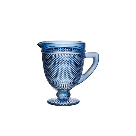Jarra de Vidro Bico de Jaca Azul 01 Litro ETILUX