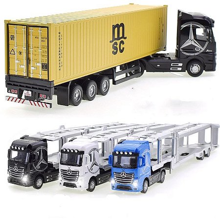 Kit 4 Caminhão Truck Construção 17 Cm Brinquedo Infantil