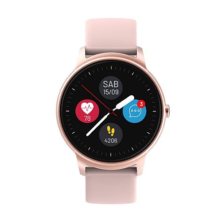 Relógio Smartwatch Viena Full Touch 1.3 Pol Android iOS Bluetooth 5.0 a Prova D'água Rosa