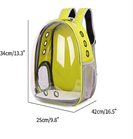 PET - Mochila Respirável Transparente para Transporte Passeio Gatos e Cães