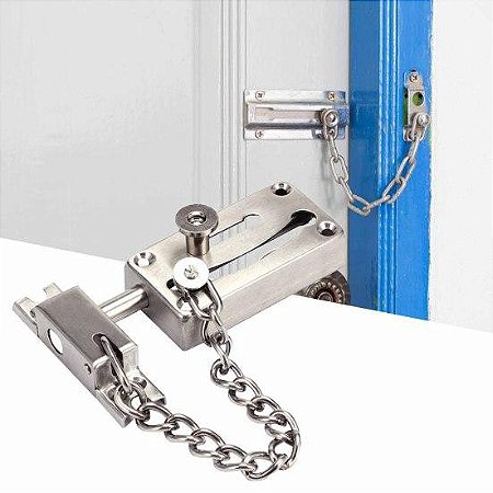 Bloqueio Corrente Antirroubo Inoxidável Anti-ferrugem para Porta hardware em Aço Segurança Residencial
