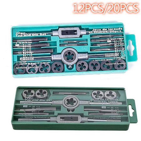 Ferramenta Manual Maleta com 20 Peças Toque Métrico set m3-m12 Parafuso Thread Plugs Retor Fita Regas