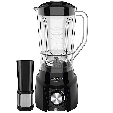 Liquidificador Britânia Turbo 900 Watts 4 Velocidades + Pulsar 220V ~ 50 / 60 Hz Preto