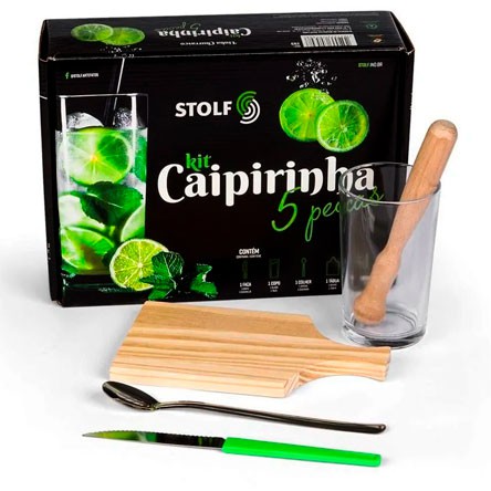 Kit Caipirinha Stolf Pinus com 05 Peças Stolf