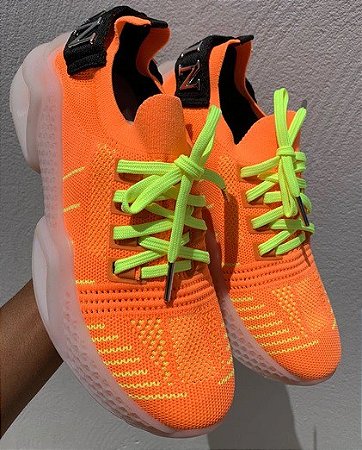 Tênis Masculino PHILIPP PLEIN Laranja Neon Iconic Runner
