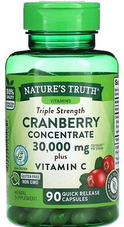 Cranberry com Vitamina C 30.000 mg com 90 Capsulas Nature's Truth