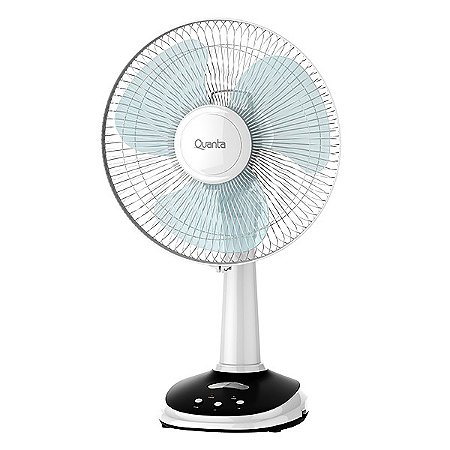 Ventilador Quanta Hélice de 03 Pás Recarregável Bivolt Branco com Preto