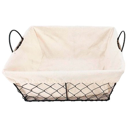 Cesta Quadrada com Alça de Ferro e Tecido FULL FIT