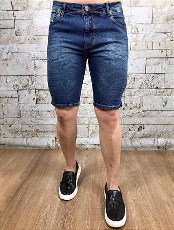 Bermuda Masculina Jeans DIESEL Azul Médio Skinny