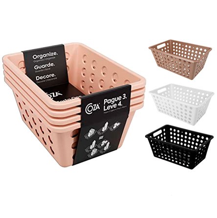Kit Cesta Organizadora Coza One 18cm Kit com 04 Peças Brinox COZA Sortido