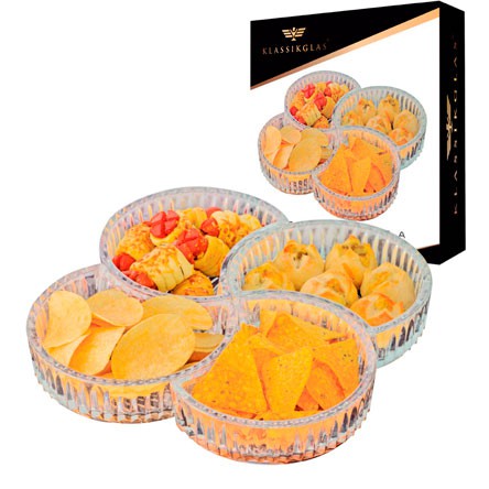 Petisqueira de Vidro Creative com 04 Divisórias de 28cm RUVOLO