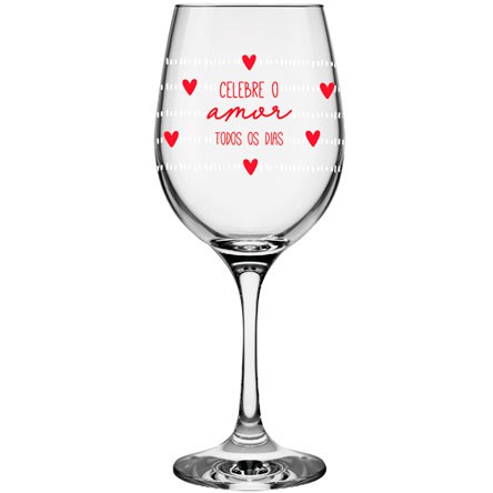 Taça de Vidro Barone Love Celebre o Amor 490ml ALLMIX