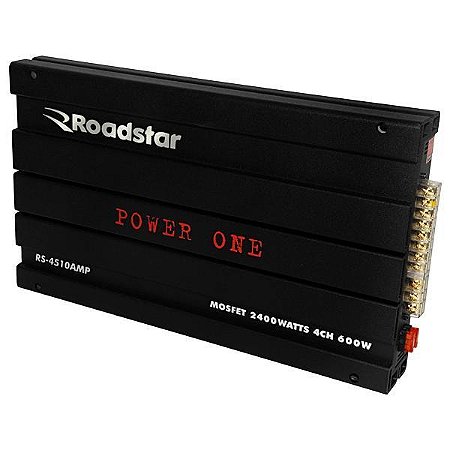 Módulo Automotivo Roadstar RS-4510AMP de 2.400 watts 4 Canais Preto