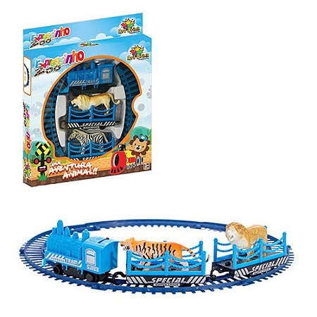 Brinquedo Trem Expressinho Zoológico com 11 Peças Art Brink Pilha