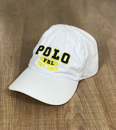 Boné Masculino RL Branco Detalhe Preto e Amarelo