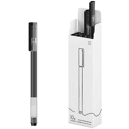 Kit Caneta Xiaomi Mi High-capacity Gel Pen  0.5 mm com 10 Unidades Preto