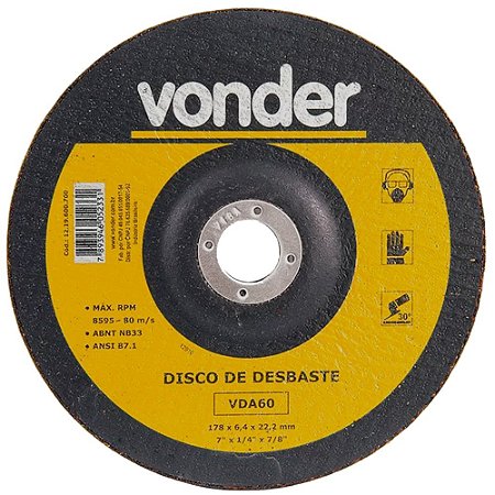 Disco de Desbaste 180x6,4x22,23mm VONDER