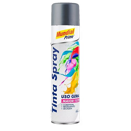 Tinta Spray Multiuso 400ml Cinza Primer MUNDIAL PRIME