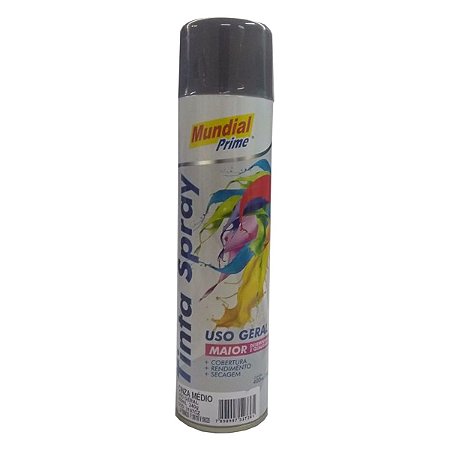 Tinta Spray Multiuso 400ml Cinza Médio MUNDIAL PRIME