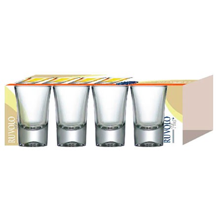 Jogo de Copo Shot de Vidro com 04 Peças 40ml RUVOLO
