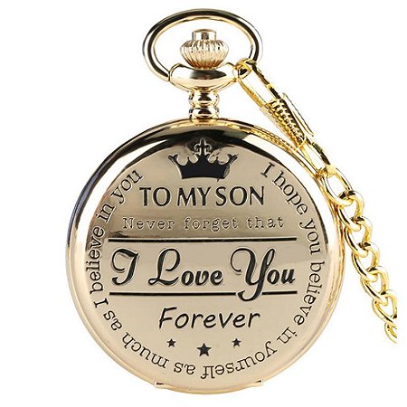 Relógio Medalhão Moda Flip Quartz Pocket Watch em Aço Inoxidável