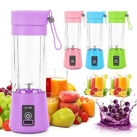 Mini Liquidificador Portátil Cup USB 380 ml Juice Shake