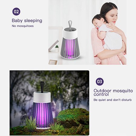 Repelente Mata Insetos  Led Uv com Choque Elétrico