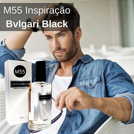 Perfume Contratipo Masculino M55 65 ml Inspirado em Bvlgari Black