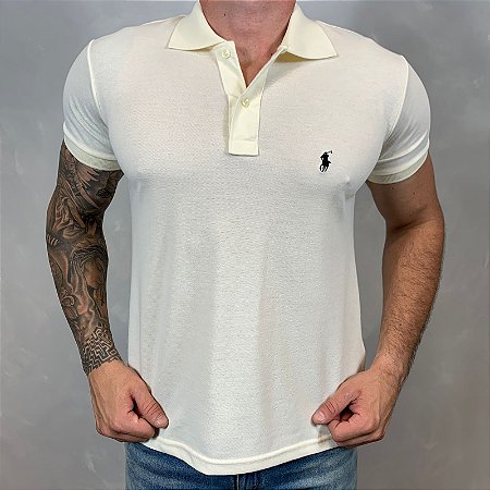 Polo Masculina PRL Off White Básica