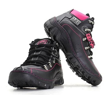 Coturno Masculino Bota Caterpillar Lançamento Cano Curto Preto