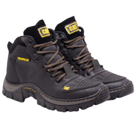 Bota Masculina CAT Caterpillar Adventure Couro Sintético Preto