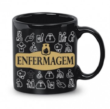 Caneca de Cerâmica Profissão Enfermagem 320ml CERÂMICA REGINA