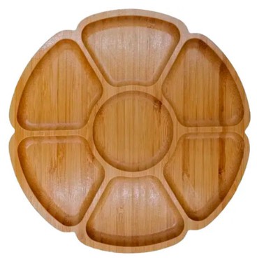 Petisqueira de Bambu Flor com 07 Divisórias 24cm DOLCE HOME