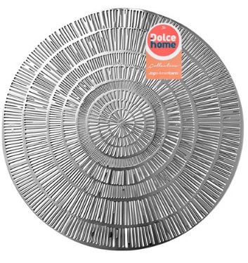 Lugar Americano de PVC Redondo Egito Prata 38cm DOLCE HOME