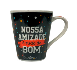 Caneca de Porcelana "Nossa Amizade é Tudo de Bom" 300ml CASUAL GIFT
