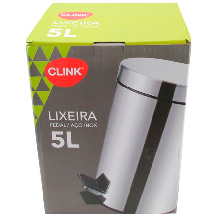 Lixeira de Inox com Pedal e Balde com 05 Litros CLINK