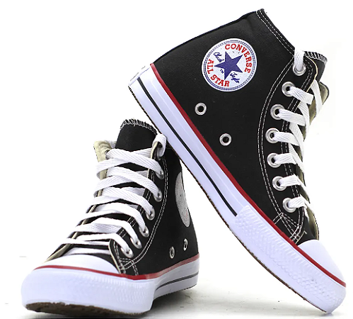 Kit 1 Tênis Converse All Star Plataforma Preto + 1 Bota All Star Preto